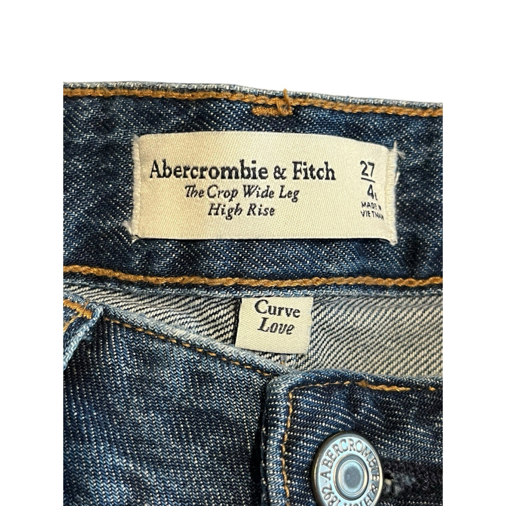 Abercrombie & Finch Wide Leg Jeans Womens 27 Curve Love High Rise Cropped NWT - Picture 6 of 12